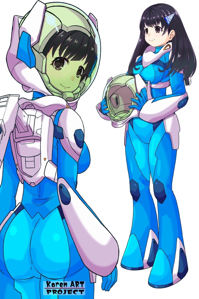 ゆりちゃん+ネーナ・トリニティーのノーマルスーツ【機動戦士ガンダム00】02 背面アングル Yuri is wearing Nena Trinity's Normal Suit【Mobile Suit Gundam 00】02 Back Angle