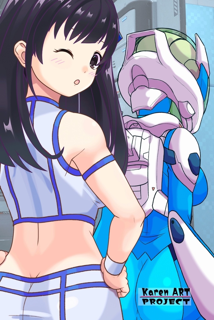 ゆりちゃん+ネーナ・トリニティーのノーマルスーツ【機動戦士ガンダム00】02 背面アングル Yuri is wearing Nena Trinity's Normal Suit【Mobile Suit Gundam 00】02 Back Angle