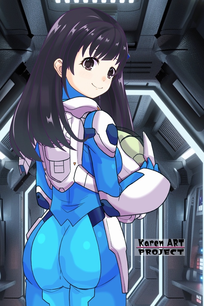 ゆりちゃん+ネーナ・トリニティーのノーマルスーツ【機動戦士ガンダム00】02 背面アングル Yuri is wearing Nena Trinity's Normal Suit【Mobile Suit Gundam 00】02 Back Angle