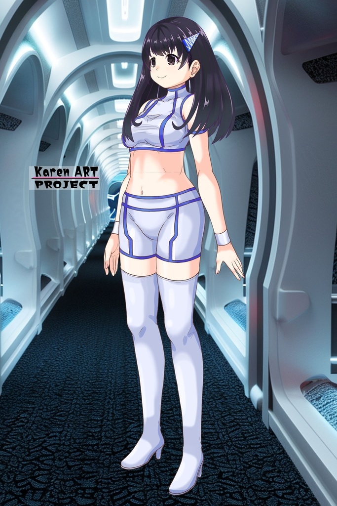 ゆりちゃん+ネーナ・トリニティーのインナースーツ【機動戦士ガンダム00】03 斜め前・背面アングル Yuri is wearing Nena Trinity's Inner Suit【Mobile Suit Gundam 00】03 Diagonal front angle & Back Angle