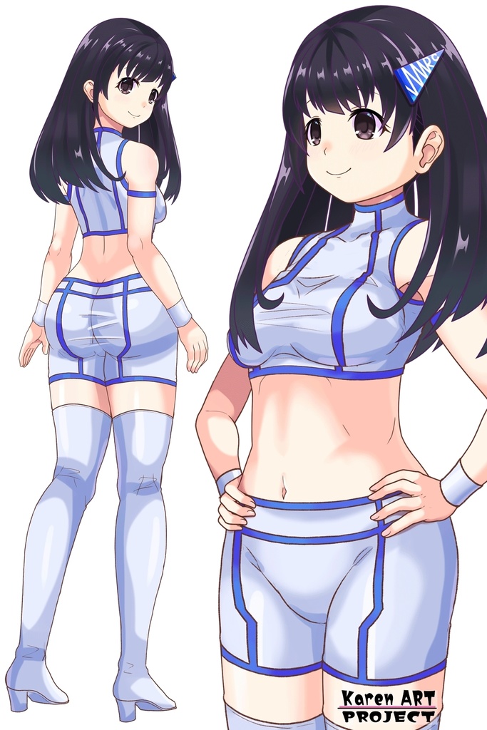 ゆりちゃん+ネーナ・トリニティーのインナースーツ【機動戦士ガンダム00】03 斜め前・背面アングル Yuri is wearing Nena Trinity's Inner Suit【Mobile Suit Gundam 00】03 Diagonal front angle & Back Angle