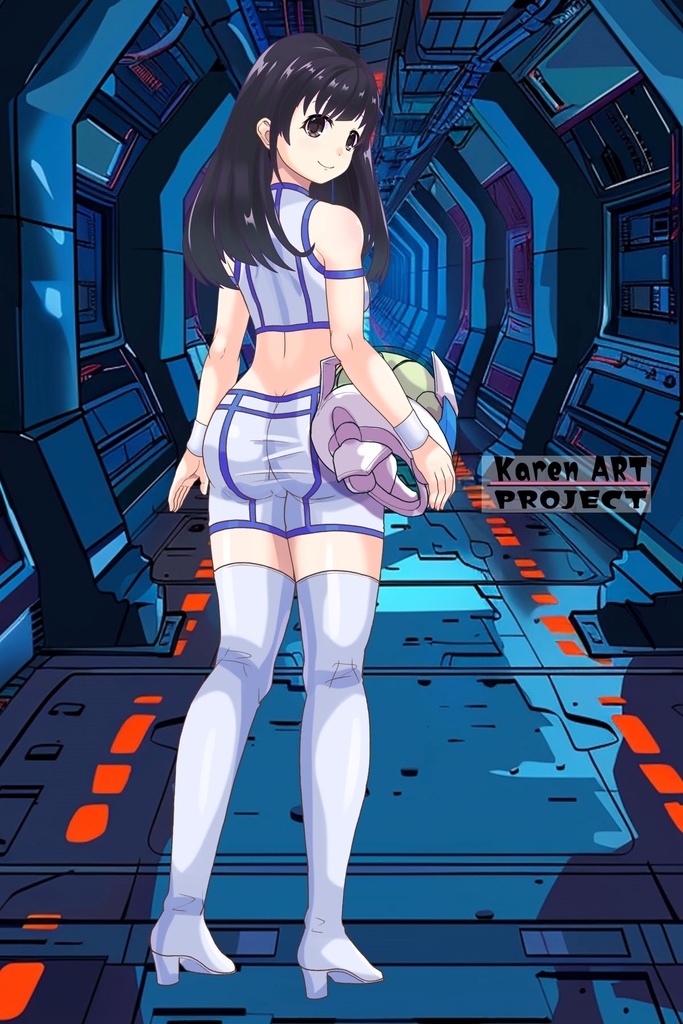 ゆりちゃん+ネーナ・トリニティーのインナースーツ【機動戦士ガンダム00】03 斜め前・背面アングル Yuri is wearing Nena Trinity's Inner Suit【Mobile Suit Gundam 00】03 Diagonal front angle & Back Angle