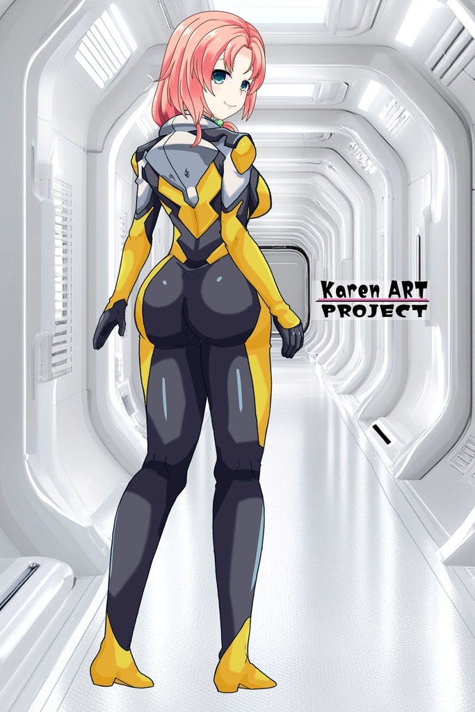 亜美ちゃん+白崎イリスのパイロットスーツ【Classroom☆Crisis 02】 背面アングル Ami is wearing Iris Shirasaki's Pilot Suit 【Classroom☆Crisis 02】 Back Angle