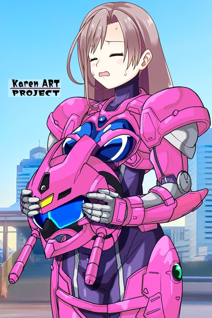 カレンちゃん+アニス・ファームの装備 カレンオリジナルカラー【超音戦士ボーグマン04】 斜め前アングル Karen is wearing Anice Farm's Powered Suit Karen Original Color【Sonic Soldier Borgman04】Diagonal front angle