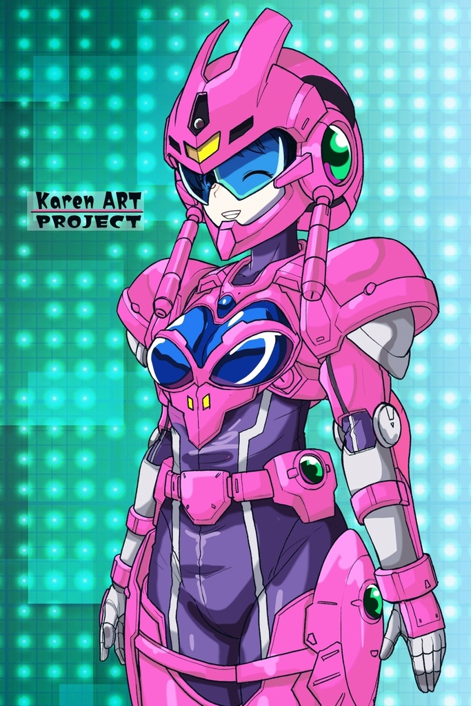 カレンちゃん+アニス・ファームの装備 カレンオリジナルカラー【超音戦士ボーグマン04】 斜め前アングル Karen is wearing Anice Farm's Powered Suit Karen Original Color【Sonic Soldier Borgman04】Diagonal front angle