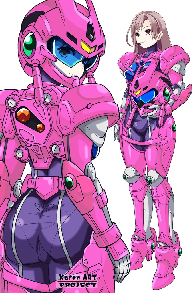 カレンちゃん+アニス・ファームの装備カレンオリジナルカラー【超音戦士ボーグマン05】背面アングル Karen is wearing Anice Farm's Powered Suit KarenOriginal Color【Sonic Soldier Borgman05】Back Angle