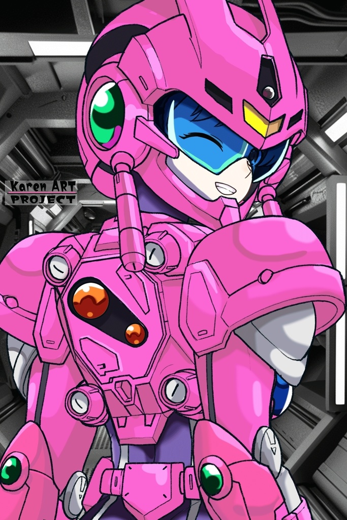 カレンちゃん+アニス・ファームの装備カレンオリジナルカラー【超音戦士ボーグマン05】背面アングル Karen is wearing Anice Farm's Powered Suit KarenOriginal Color【Sonic Soldier Borgman05】Back Angle