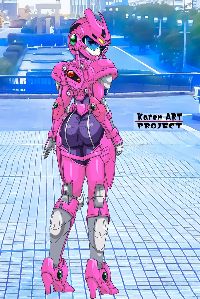 カレンちゃん+アニス・ファームの装備カレンオリジナルカラー【超音戦士ボーグマン05】背面アングル Karen is wearing Anice Farm's Powered Suit KarenOriginal Color【Sonic Soldier Borgman05】Back Angle