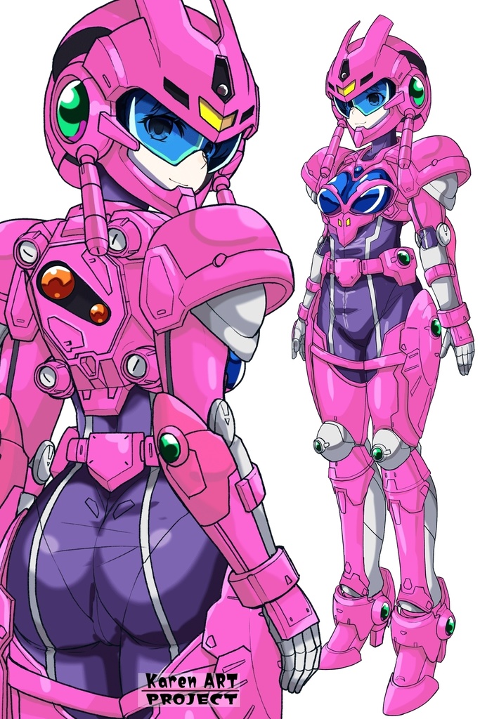 カレンちゃん+アニス・ファームの装備カレンオリジナルカラー【超音戦士ボーグマン05】背面アングル Karen is wearing Anice Farm's Powered Suit KarenOriginal Color【Sonic Soldier Borgman05】Back Angle