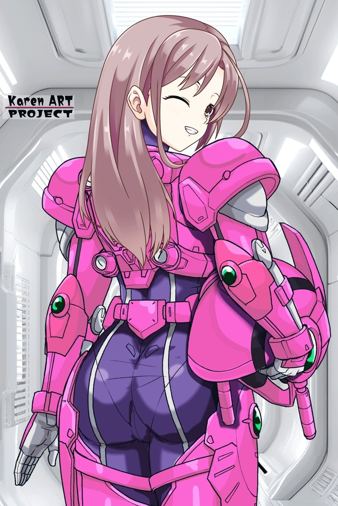 カレンちゃん+アニス・ファームの装備カレンオリジナルカラー【超音戦士ボーグマン05】背面アングル Karen is wearing Anice Farm's Powered Suit KarenOriginal Color【Sonic Soldier Borgman05】Back Angle