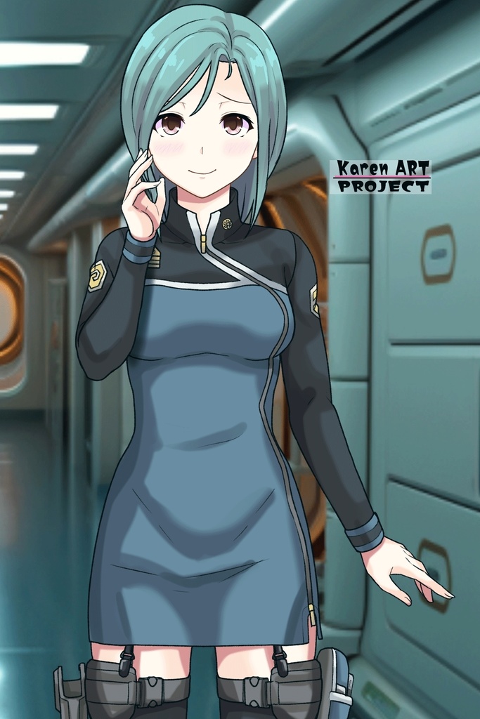 カレンちゃん+エウレカのA.C.I.D.制服【交響詩篇エウレカセブン01】正面アングル Karen is wearing EUREKA's A.C.I.D. Uniform【EUREKA SEVEN HI-EVOLUTION01】Front Angle