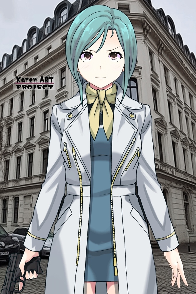 カレンちゃん+エウレカのA.C.I.D.制服【交響詩篇エウレカセブン01】正面アングル Karen is wearing EUREKA's A.C.I.D. Uniform【EUREKA SEVEN HI-EVOLUTION01】Front Angle