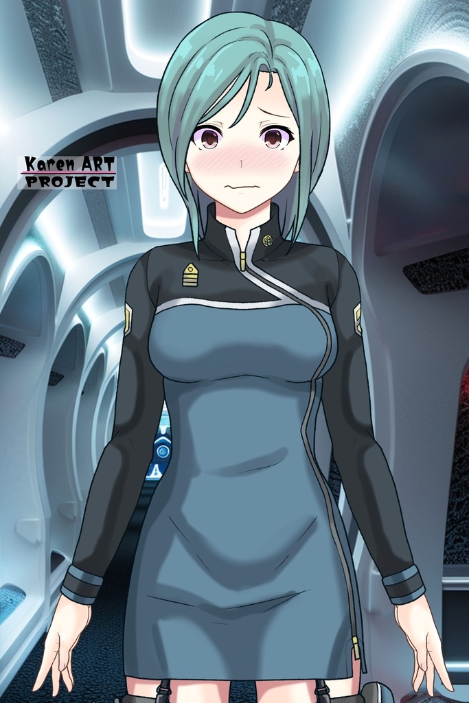 カレンちゃん+エウレカのA.C.I.D.制服【交響詩篇エウレカセブン01】正面アングル Karen is wearing EUREKA's A.C.I.D. Uniform【EUREKA SEVEN HI-EVOLUTION01】Front Angle