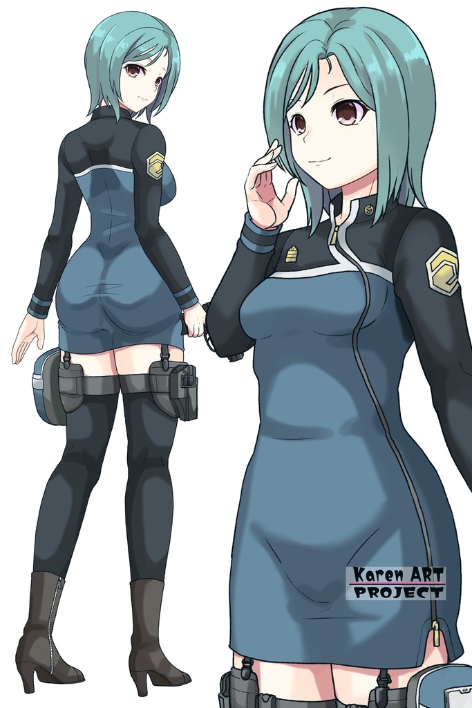 カレンちゃん+エウレカのA.C.I.D.制服【交響詩篇エウレカセブン02】斜め前アングル Karen is wearing EUREKA's A.C.I.D. Uniform【EUREKA SEVEN HI-EVOLUTION02】Diagonal front angle