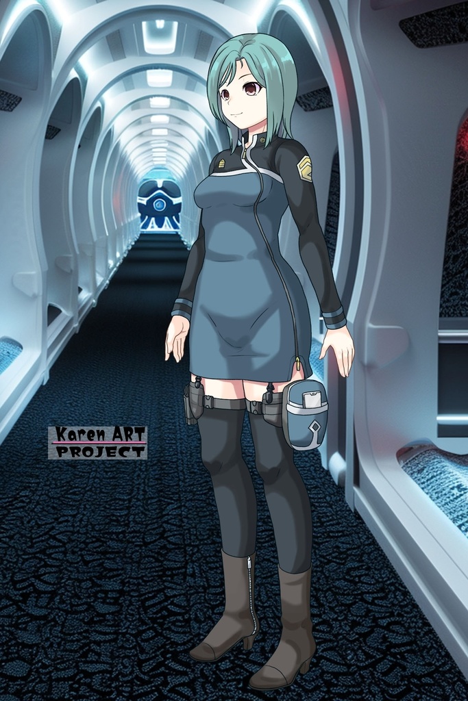 カレンちゃん+エウレカのA.C.I.D.制服【交響詩篇エウレカセブン02】斜め前アングル Karen is wearing EUREKA's A.C.I.D. Uniform【EUREKA SEVEN HI-EVOLUTION02】Diagonal front angle