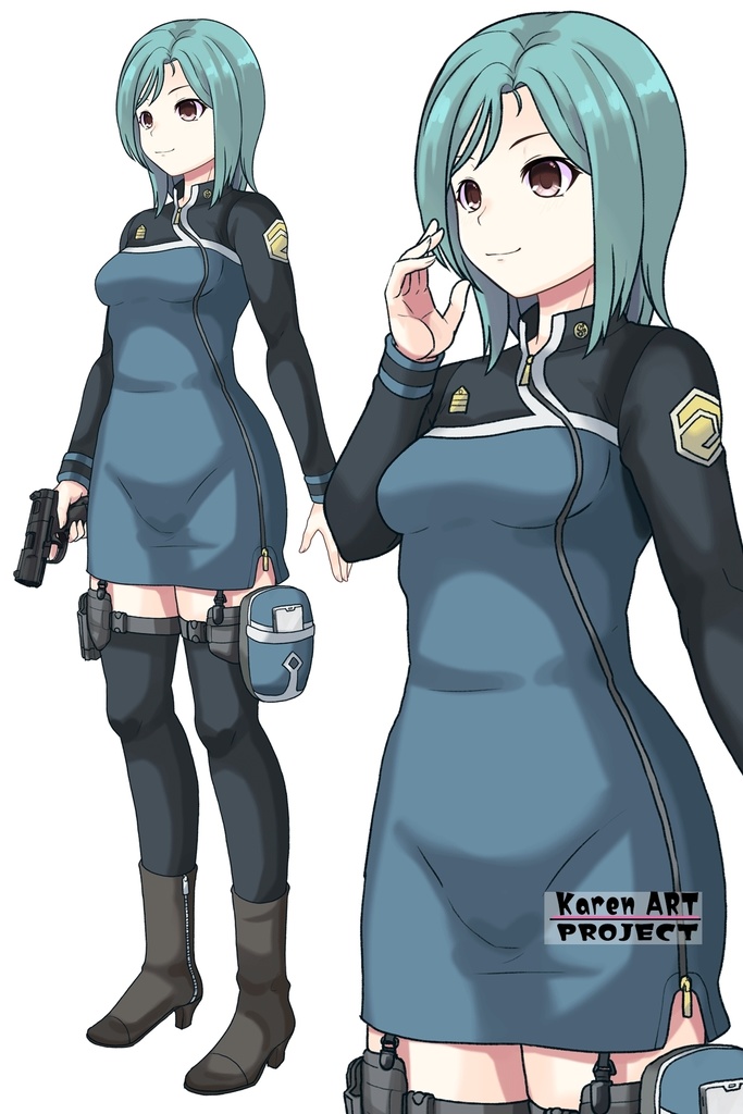 カレンちゃん+エウレカのA.C.I.D.制服【交響詩篇エウレカセブン02】斜め前アングル Karen is wearing EUREKA's A.C.I.D. Uniform【EUREKA SEVEN HI-EVOLUTION02】Diagonal front angle