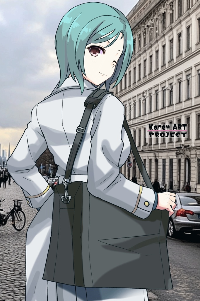 カレンちゃん+エウレカのA.C.I.D.制服【交響詩篇エウレカセブン03】背面アングル Karen is wearing EUREKA's A.C.I.D. Uniform【EUREKA SEVEN HI-EVOLUTION03】Back Angle