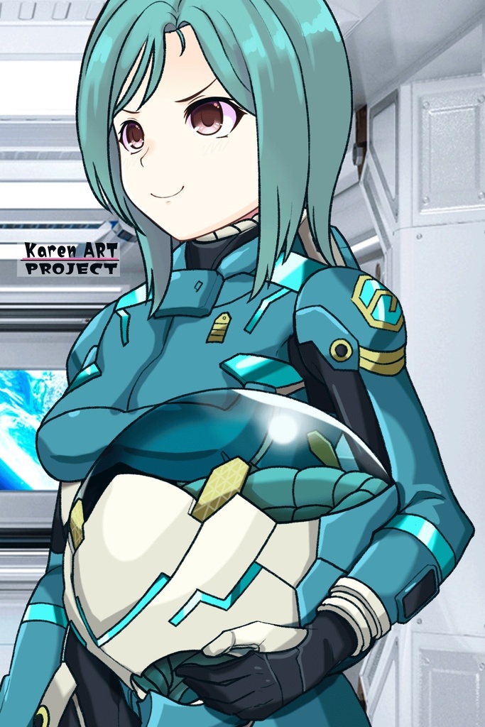 カレンちゃん+エウレカのA.C.I.D.パイロットスーツ(襲撃用)【交響詩篇エウレカセブン05】斜め前アングル Karen is wearing EUREKA's A.C.I.D. Pilot Suit(For assault)【EUREKA SEVEN HI-EVOLUTION05】Diagonal front angle