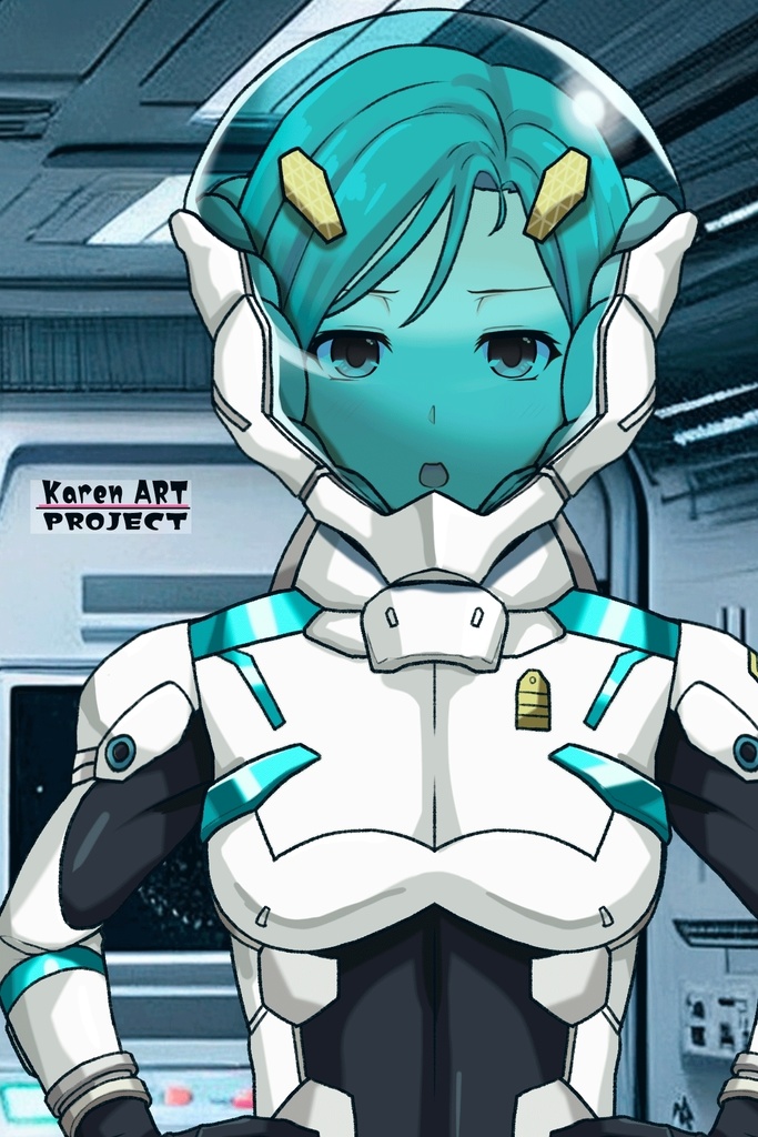 カレンちゃん+エウレカのA.C.I.D.パイロットスーツ(Normal)【交響詩篇エウレカセブン07】正面アングル Karen is wearing EUREKA's A.C.I.D. Pilot Suit(Normal)【EUREKA SEVEN HI-EVOLUTION07】Front Angle