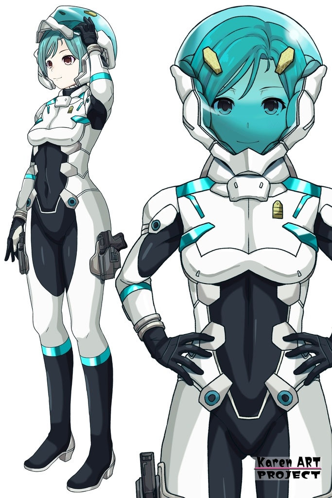 カレンちゃん+エウレカのA.C.I.D.パイロットスーツ(Normal)【交響詩篇エウレカセブン07】正面アングル Karen is wearing EUREKA's A.C.I.D. Pilot Suit(Normal)【EUREKA SEVEN HI-EVOLUTION07】Front Angle