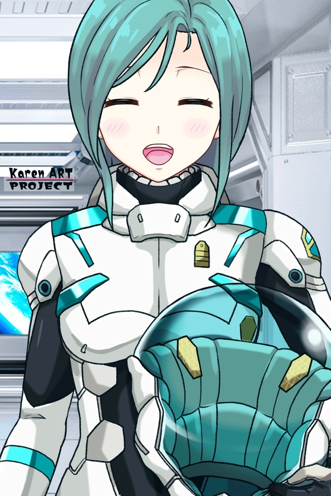 カレンちゃん+エウレカのA.C.I.D.パイロットスーツ(Normal)【交響詩篇エウレカセブン07】正面アングル Karen is wearing EUREKA's A.C.I.D. Pilot Suit(Normal)【EUREKA SEVEN HI-EVOLUTION07】Front Angle