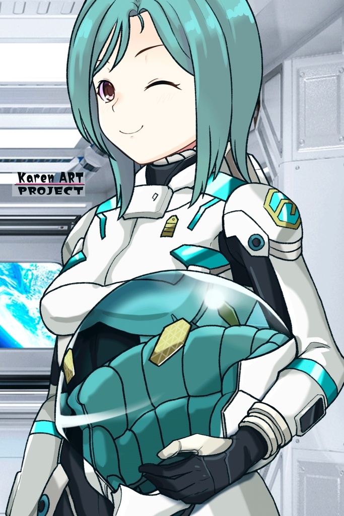 カレンちゃん+エウレカのA.C.I.D.パイロットスーツ(Normal)【交響詩篇エウレカセブン08】斜め前アングル Karen is wearing EUREKA's A.C.I.D. Pilot Suit(Normal)【EUREKA SEVEN HI-EVOLUTION08】Diagonal front angle