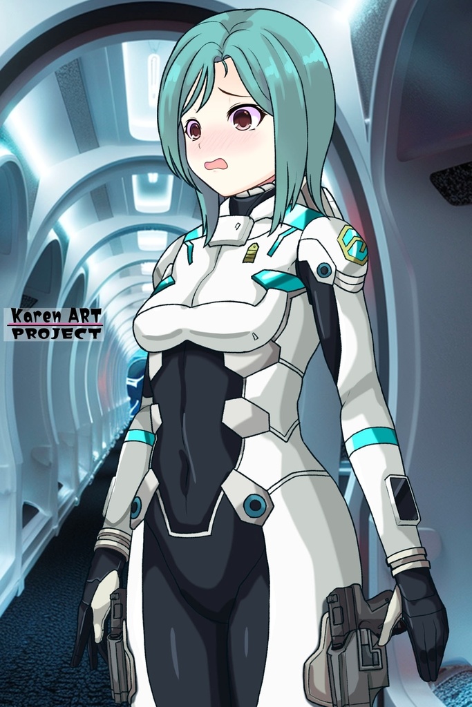 カレンちゃん+エウレカのA.C.I.D.パイロットスーツ(Normal)【交響詩篇エウレカセブン08】斜め前アングル Karen is wearing EUREKA's A.C.I.D. Pilot Suit(Normal)【EUREKA SEVEN HI-EVOLUTION08】Diagonal front angle