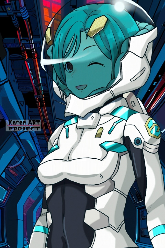 カレンちゃん+エウレカのA.C.I.D.パイロットスーツ(Normal)【交響詩篇エウレカセブン08】斜め前アングル Karen is wearing EUREKA's A.C.I.D. Pilot Suit(Normal)【EUREKA SEVEN HI-EVOLUTION08】Diagonal front angle