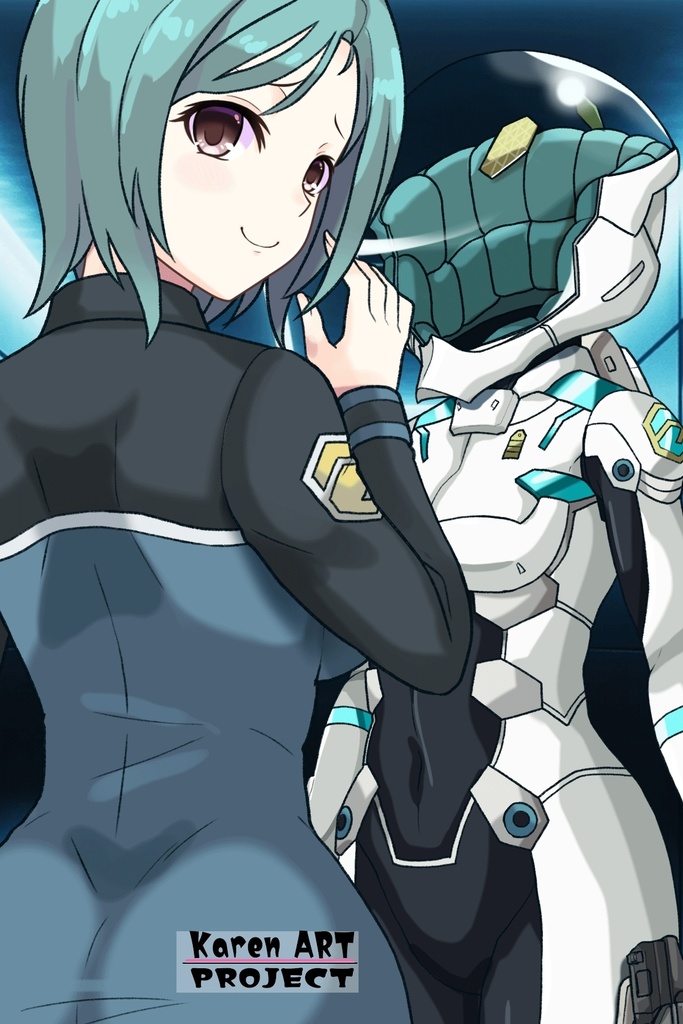 カレンちゃん+エウレカのA.C.I.D.パイロットスーツ(Normal)【交響詩篇エウレカセブン08】斜め前アングル Karen is wearing EUREKA's A.C.I.D. Pilot Suit(Normal)【EUREKA SEVEN HI-EVOLUTION08】Diagonal front angle