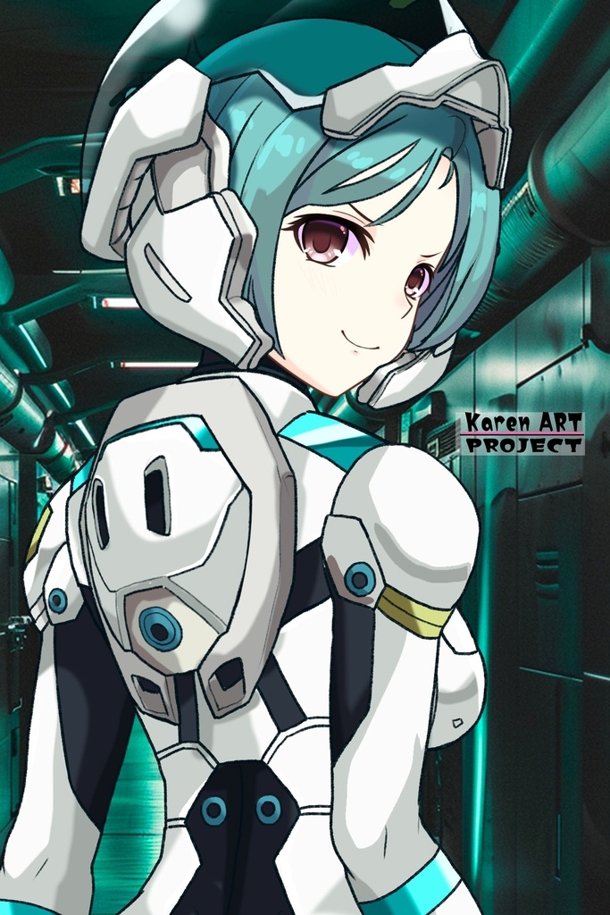 カレンちゃん+エウレカのA.C.I.D.パイロットスーツ(Normal)【交響詩篇エウレカセブン09】背面アングル Karen is wearing EUREKA's A.C.I.D. Pilot Suit(Normal)【EUREKA SEVEN HI-EVOLUTION09】Back Angle