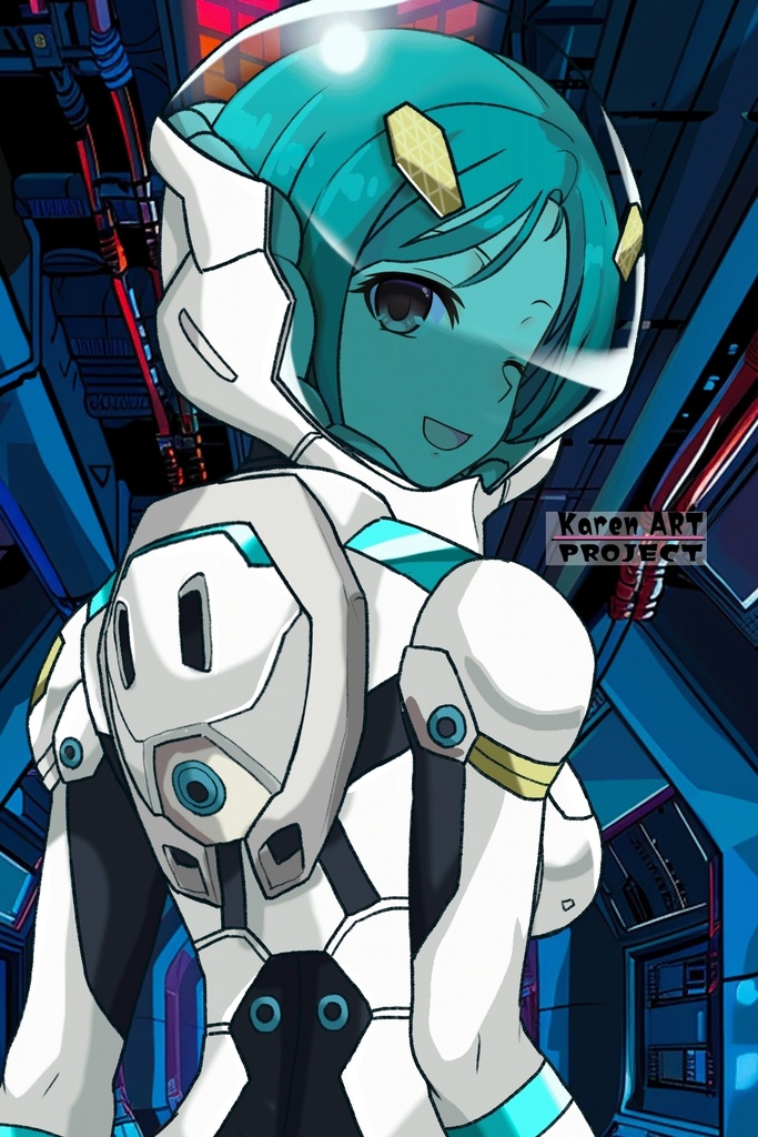 カレンちゃん+エウレカのA.C.I.D.パイロットスーツ(Normal)【交響詩篇エウレカセブン09】背面アングル Karen is wearing EUREKA's A.C.I.D. Pilot Suit(Normal)【EUREKA SEVEN HI-EVOLUTION09】Back Angle