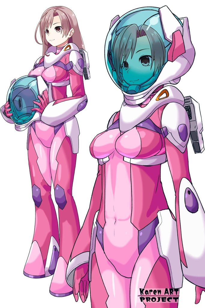 カレンちゃん+ネーナ・トリニティーのノーマルスーツ【機動戦士ガンダム00】01 斜め前アングル Karen is wearing Nena Trinity's Normal Suit【Mobile Suit Gundam 00】01Diagonal front angle