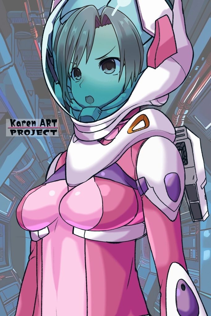 カレンちゃん+ネーナ・トリニティーのノーマルスーツ【機動戦士ガンダム00】01 斜め前アングル Karen is wearing Nena Trinity's Normal Suit【Mobile Suit Gundam 00】01Diagonal front angle