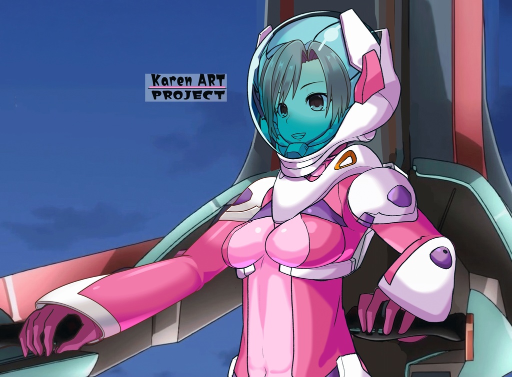 カレンちゃん+ネーナ・トリニティーのノーマルスーツ【機動戦士ガンダム00】01 斜め前アングル Karen is wearing Nena Trinity's Normal Suit【Mobile Suit Gundam 00】01Diagonal front angle