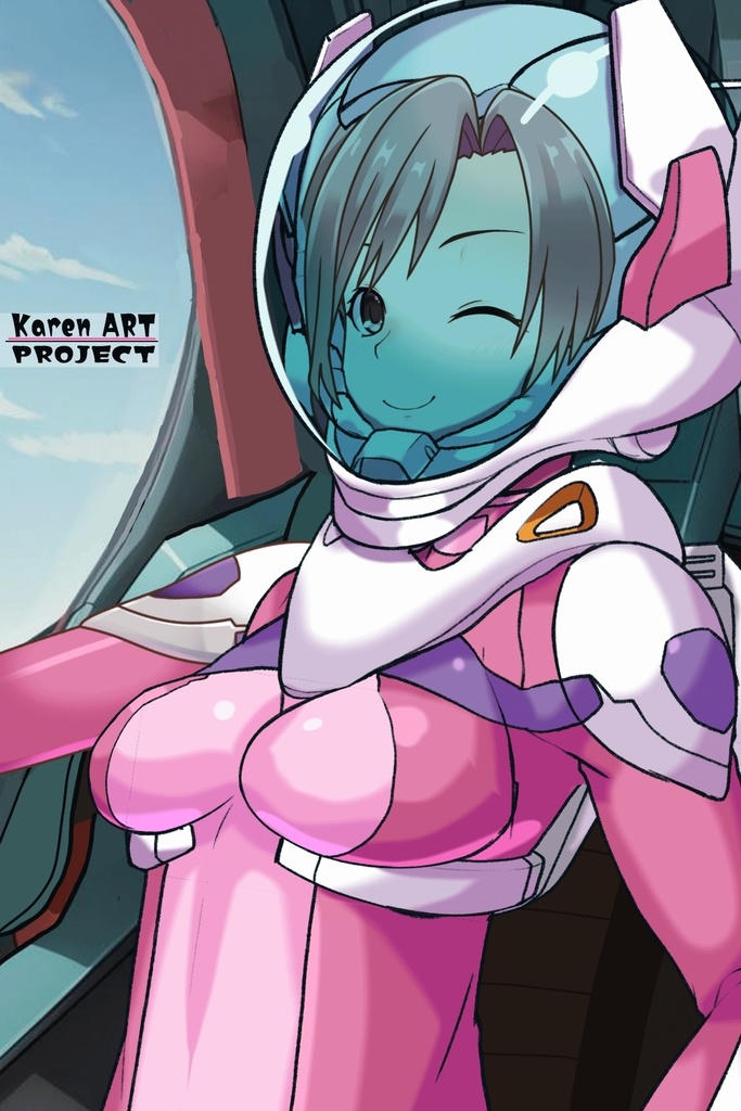 カレンちゃん+ネーナ・トリニティーのノーマルスーツ【機動戦士ガンダム00】01 斜め前アングル Karen is wearing Nena Trinity's Normal Suit【Mobile Suit Gundam 00】01Diagonal front angle