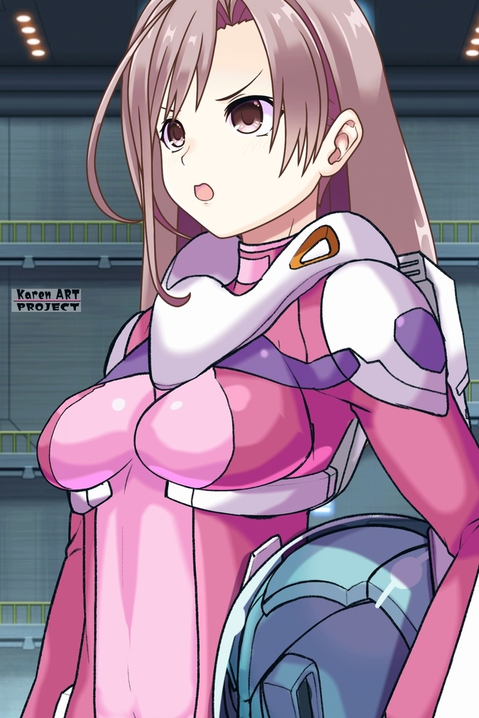 カレンちゃん+ネーナ・トリニティーのノーマルスーツ【機動戦士ガンダム00】01 斜め前アングル Karen is wearing Nena Trinity's Normal Suit【Mobile Suit Gundam 00】01Diagonal front angle