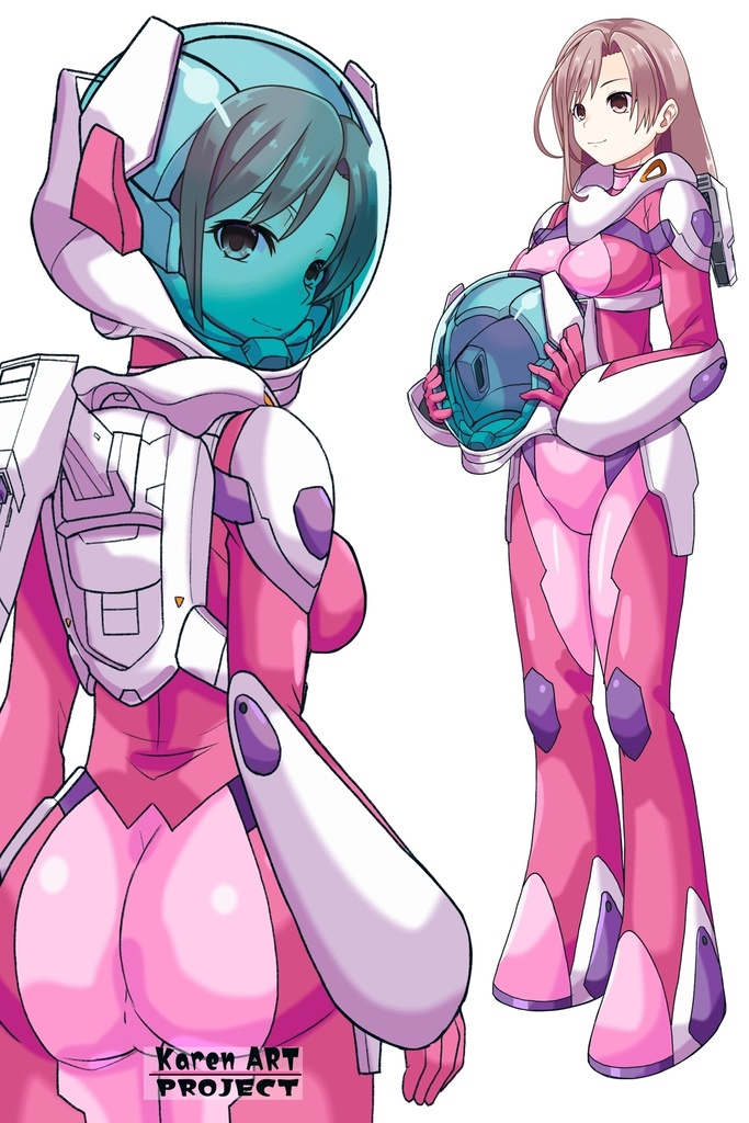 カレンちゃん+ネーナ・トリニティーのノーマルスーツ【機動戦士ガンダム00】02 背面アングル Karen is wearing Nena Trinity's Normal Suit【Mobile Suit Gundam 00】02 Back Angle