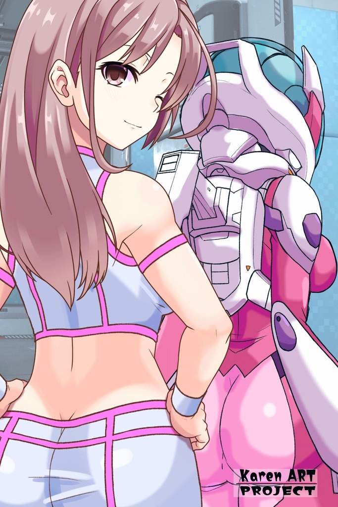 カレンちゃん+ネーナ・トリニティーのノーマルスーツ【機動戦士ガンダム00】02 背面アングル Karen is wearing Nena Trinity's Normal Suit【Mobile Suit Gundam 00】02 Back Angle