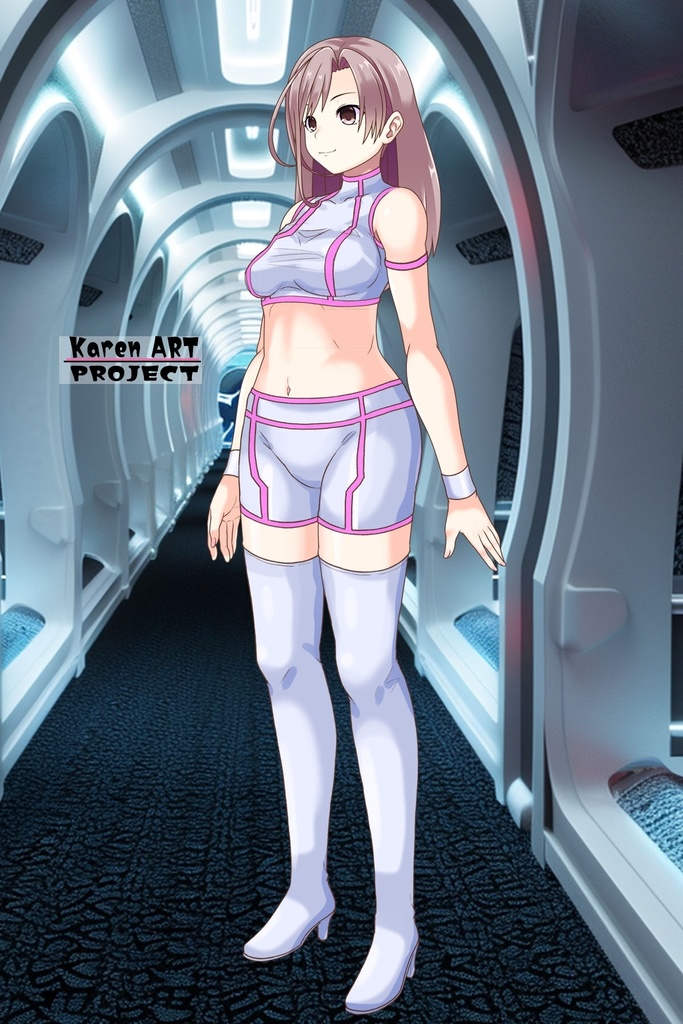 カレンちゃん+ネーナ・トリニティーのインナースーツ【機動戦士ガンダム00】03 斜め前・背面アングル Karen is wearing Nena Trinity's Inner Suit【Mobile Suit Gundam 00】03 Diagonal front angle & Back Angle