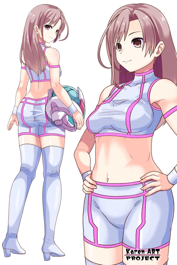 カレンちゃん+ネーナ・トリニティーのインナースーツ【機動戦士ガンダム00】03 斜め前・背面アングル Karen is wearing Nena Trinity's Inner Suit【Mobile Suit Gundam 00】03 Diagonal front angle & Back Angle