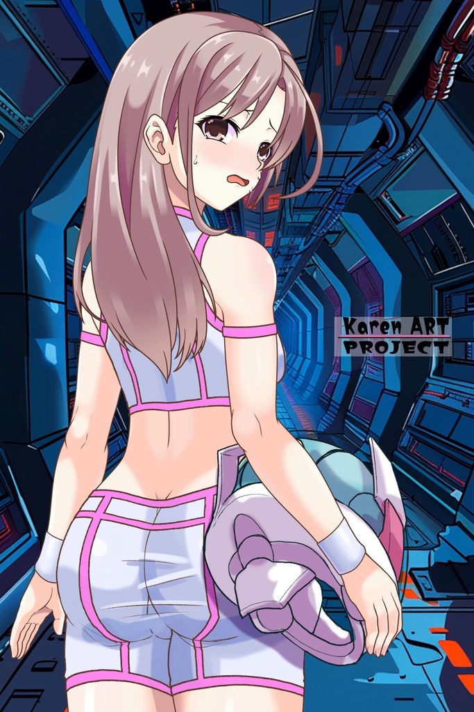 カレンちゃん+ネーナ・トリニティーのインナースーツ【機動戦士ガンダム00】03 斜め前・背面アングル Karen is wearing Nena Trinity's Inner Suit【Mobile Suit Gundam 00】03 Diagonal front angle & Back Angle