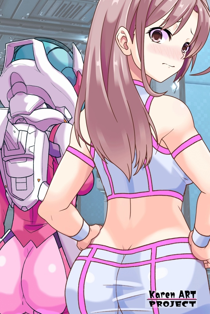 カレンちゃん+ネーナ・トリニティーのインナースーツ【機動戦士ガンダム00】03 斜め前・背面アングル Karen is wearing Nena Trinity's Inner Suit【Mobile Suit Gundam 00】03 Diagonal front angle & Back Angle