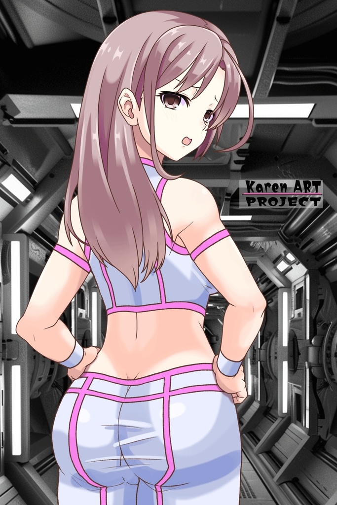 カレンちゃん+ネーナ・トリニティーのインナースーツ【機動戦士ガンダム00】03 斜め前・背面アングル Karen is wearing Nena Trinity's Inner Suit【Mobile Suit Gundam 00】03 Diagonal front angle & Back Angle