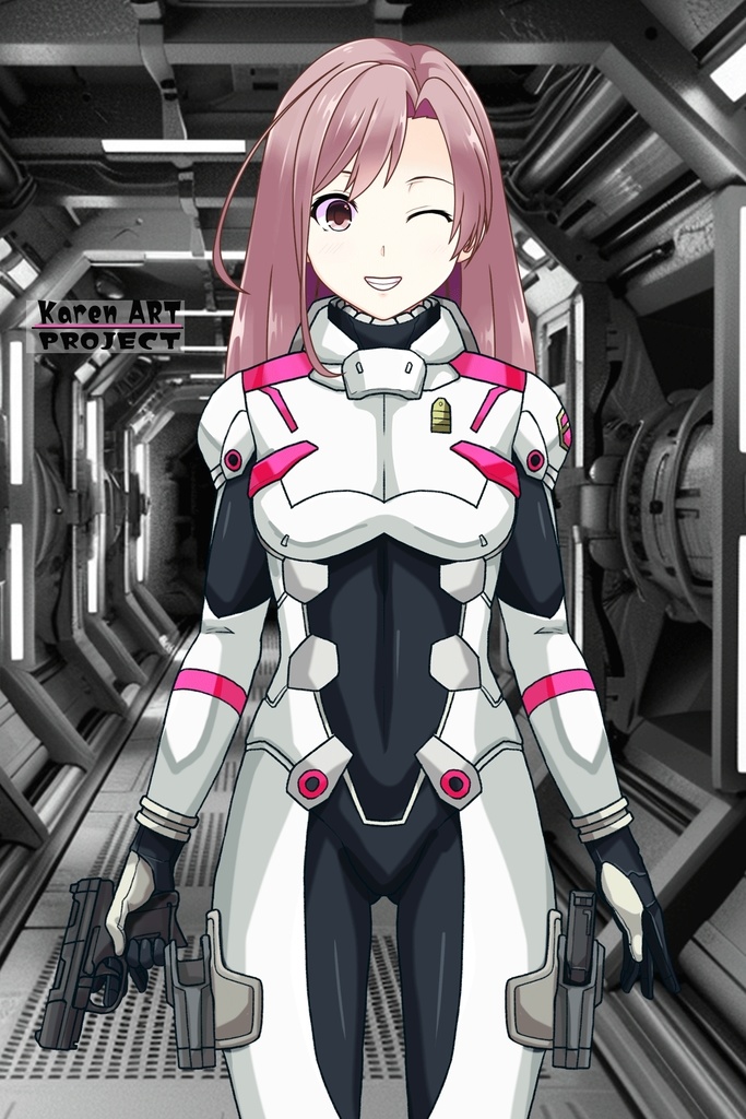 カレンちゃん+エウレカのA.C.I.D.パイロットスーツ(Karen Original Color)【交響詩篇エウレカセブン13】正面アングル Karen is wearing EUREKA's A.C.I.D. Pilot Suit(Karen Original Color)【EUREKA SEVEN HI-EVOLUTION13】Front Angle