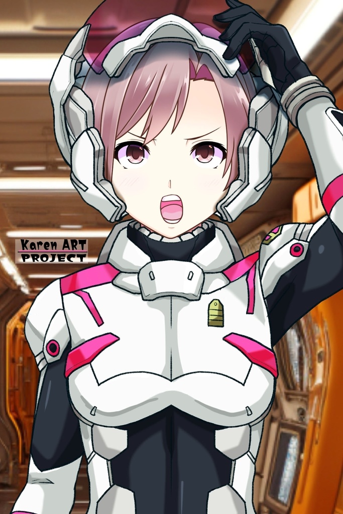 カレンちゃん+エウレカのA.C.I.D.パイロットスーツ(Karen Original Color)【交響詩篇エウレカセブン13】正面アングル Karen is wearing EUREKA's A.C.I.D. Pilot Suit(Karen Original Color)【EUREKA SEVEN HI-EVOLUTION13】Front Angle