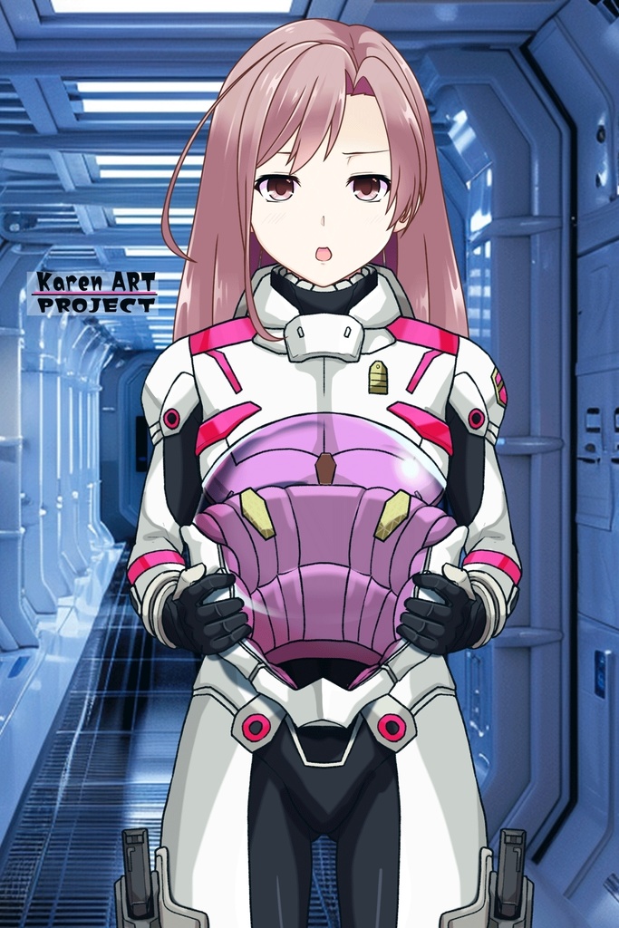 カレンちゃん+エウレカのA.C.I.D.パイロットスーツ(Karen Original Color)【交響詩篇エウレカセブン13】正面アングル Karen is wearing EUREKA's A.C.I.D. Pilot Suit(Karen Original Color)【EUREKA SEVEN HI-EVOLUTION13】Front Angle