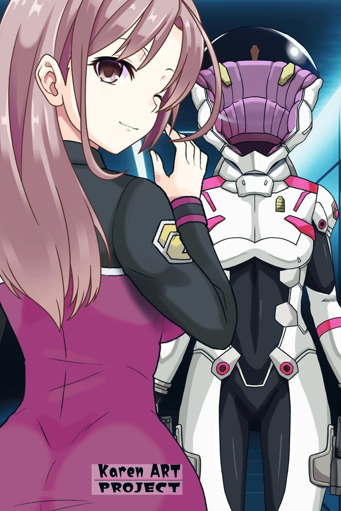 カレンちゃん+エウレカのA.C.I.D.パイロットスーツ(Karen Original Color)【交響詩篇エウレカセブン13】正面アングル Karen is wearing EUREKA's A.C.I.D. Pilot Suit(Karen Original Color)【EUREKA SEVEN HI-EVOLUTION13】Front Angle