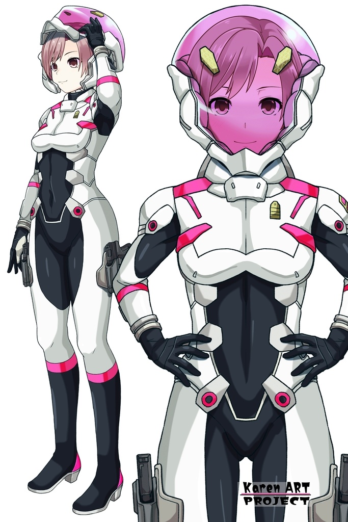 カレンちゃん+エウレカのA.C.I.D.パイロットスーツ(Karen Original Color)【交響詩篇エウレカセブン13】正面アングル Karen is wearing EUREKA's A.C.I.D. Pilot Suit(Karen Original Color)【EUREKA SEVEN HI-EVOLUTION13】Front Angle