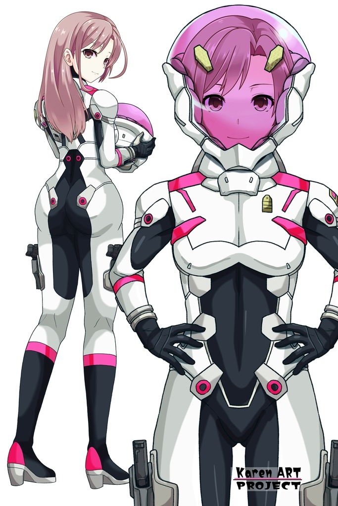 カレンちゃん+エウレカのA.C.I.D.パイロットスーツ(Karen Original Color)【交響詩篇エウレカセブン13】正面アングル Karen is wearing EUREKA's A.C.I.D. Pilot Suit(Karen Original Color)【EUREKA SEVEN HI-EVOLUTION13】Front Angle