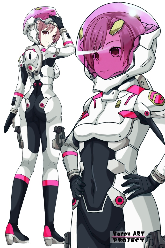 カレンちゃん+エウレカのA.C.I.D.パイロットスーツ(Karen Original Color)【交響詩篇エウレカセブン14】斜め前アングル Karen is wearing EUREKA's A.C.I.D. Pilot Suit(Karen Original Color)【EUREKA SEVEN HI-EVOLUTION】Diagonal front angle